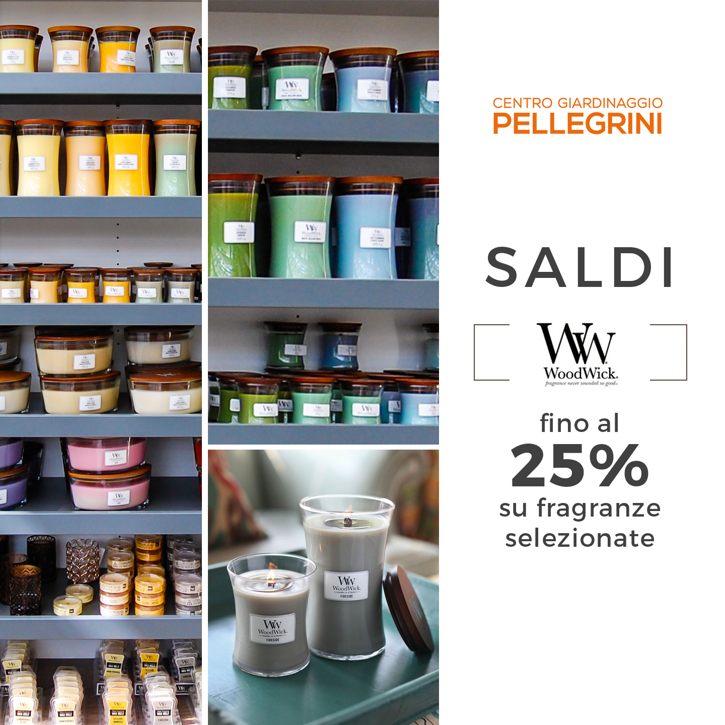 saldi candele woodwick Pellegrini Garden